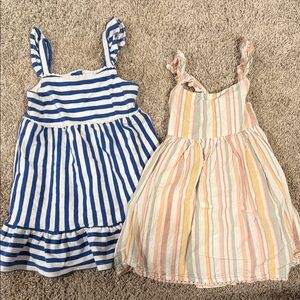Janie and Jack Blue and Pastel Striped Dresses
